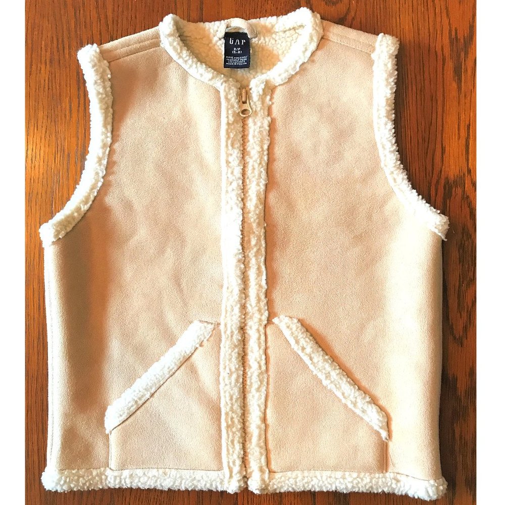 Gap Kids Faux Fur Trimmed Shearling Vest